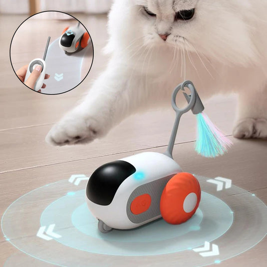 Remote Control Interactive Cat Car Toy USB Charging Chasing Automatic Self-moving Remote Smart Control Car Interactive Cat Toy Pet Products - Paws Claw Snawws