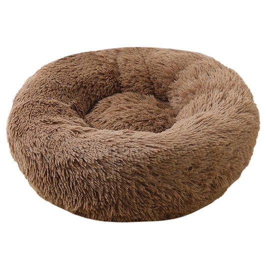 Medium And Small Warm Plush Round Pet Bed - Paws Claw Snawws